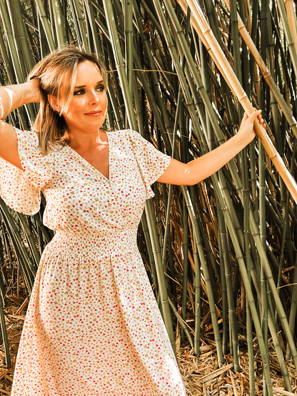 Womens Maxi Tier Dress - Crimson Harvest