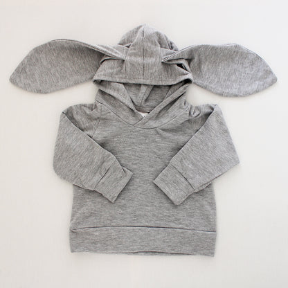 Hooded Bunny Jersey - Grey Melange (matching tights sold separately)