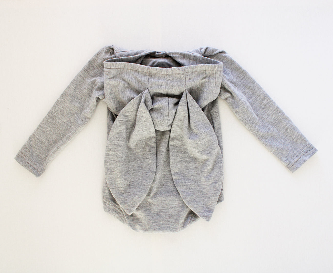 Hooded Bunny Onesie - Long Sleeve - Grey Melange (matching tights sold separately)
