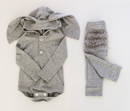 Frilly Bum Tights - Grey Melange (matching onesie/jersey sold separately)