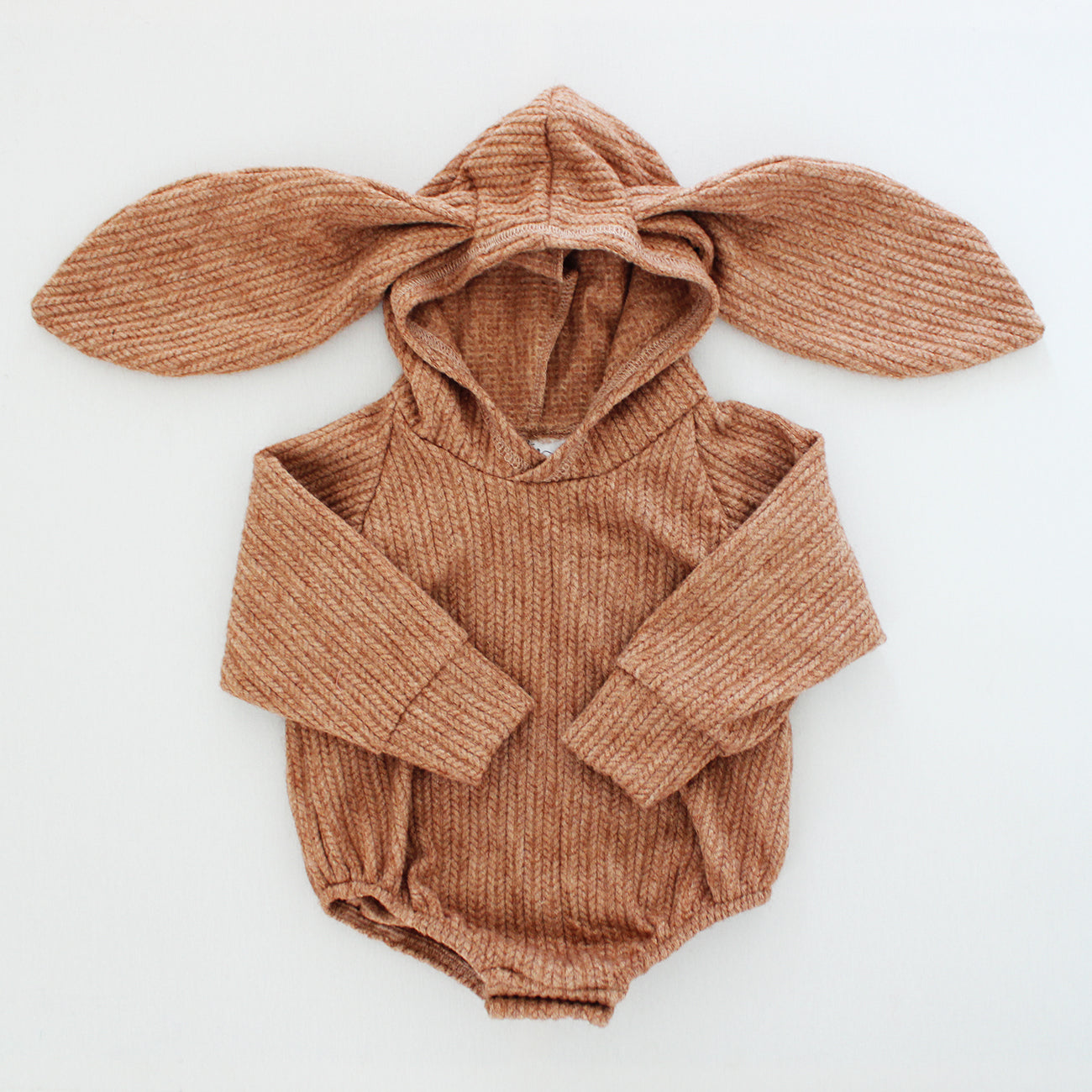 Jersey Knit Bunny Onesie - Fudge