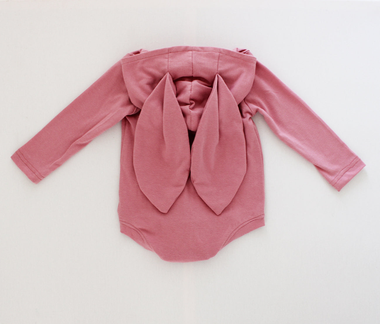 Hooded Bunny Onesie - Long Sleeve - Dusty Pink (matching tights sold separately)