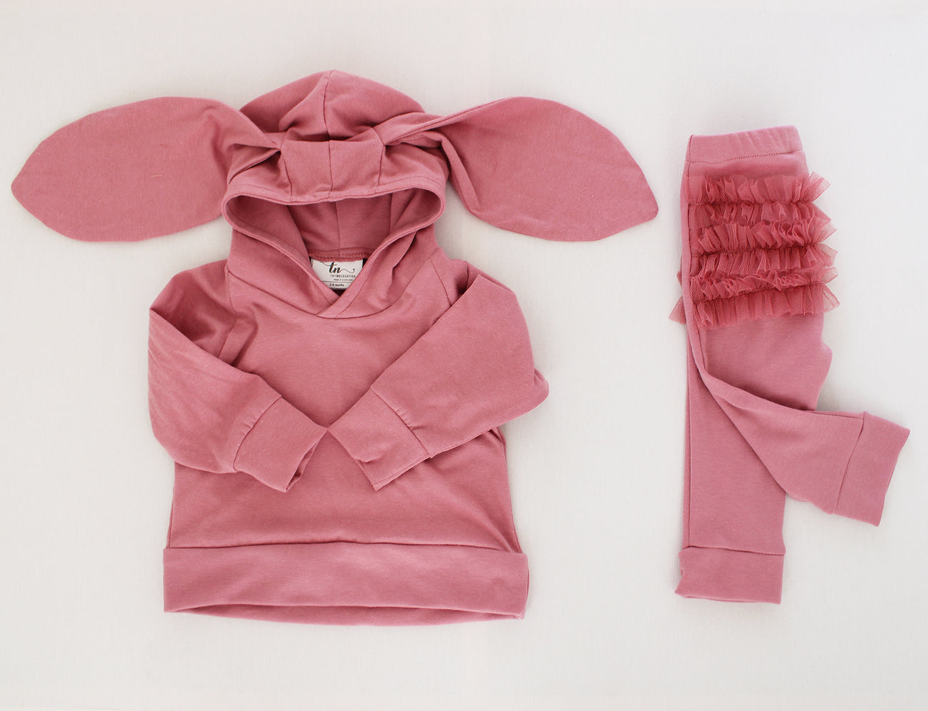 Frilly Bum Tights - Dusty Pink (matching onesie/jersey sold separately)