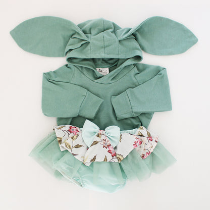 Tutu Bloomer with Bow - Rose Garden Mint (headband + onesie sold separately)
