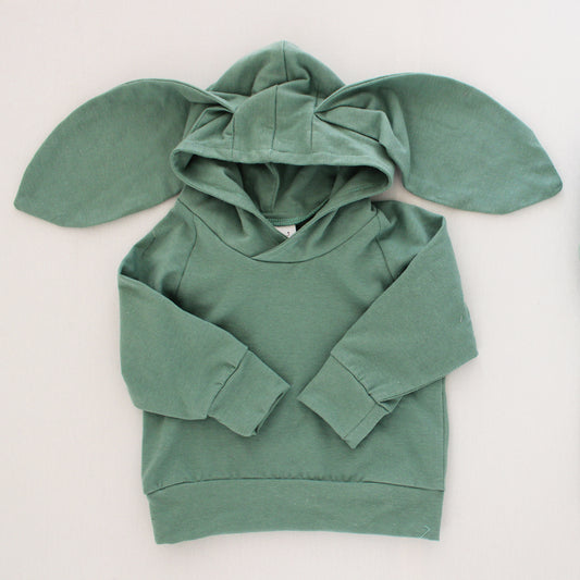 Hooded Bunny Jersey - Sage (matching tights sold separately)