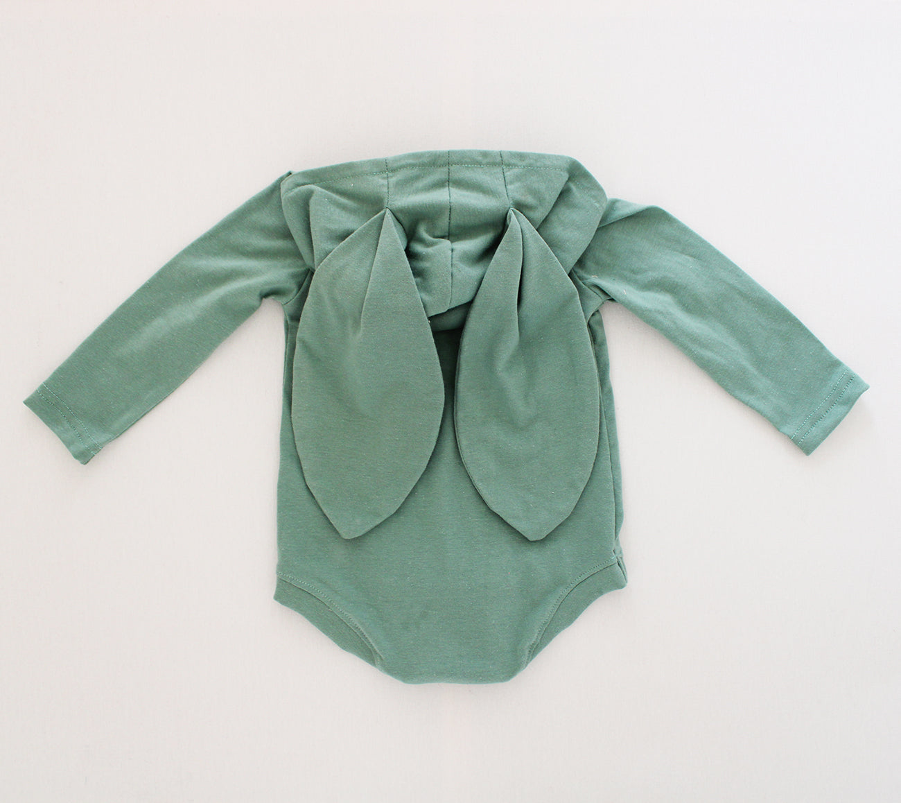 Hooded Bunny Onesie - Long Sleeve - Sage (matching tights sold separately)