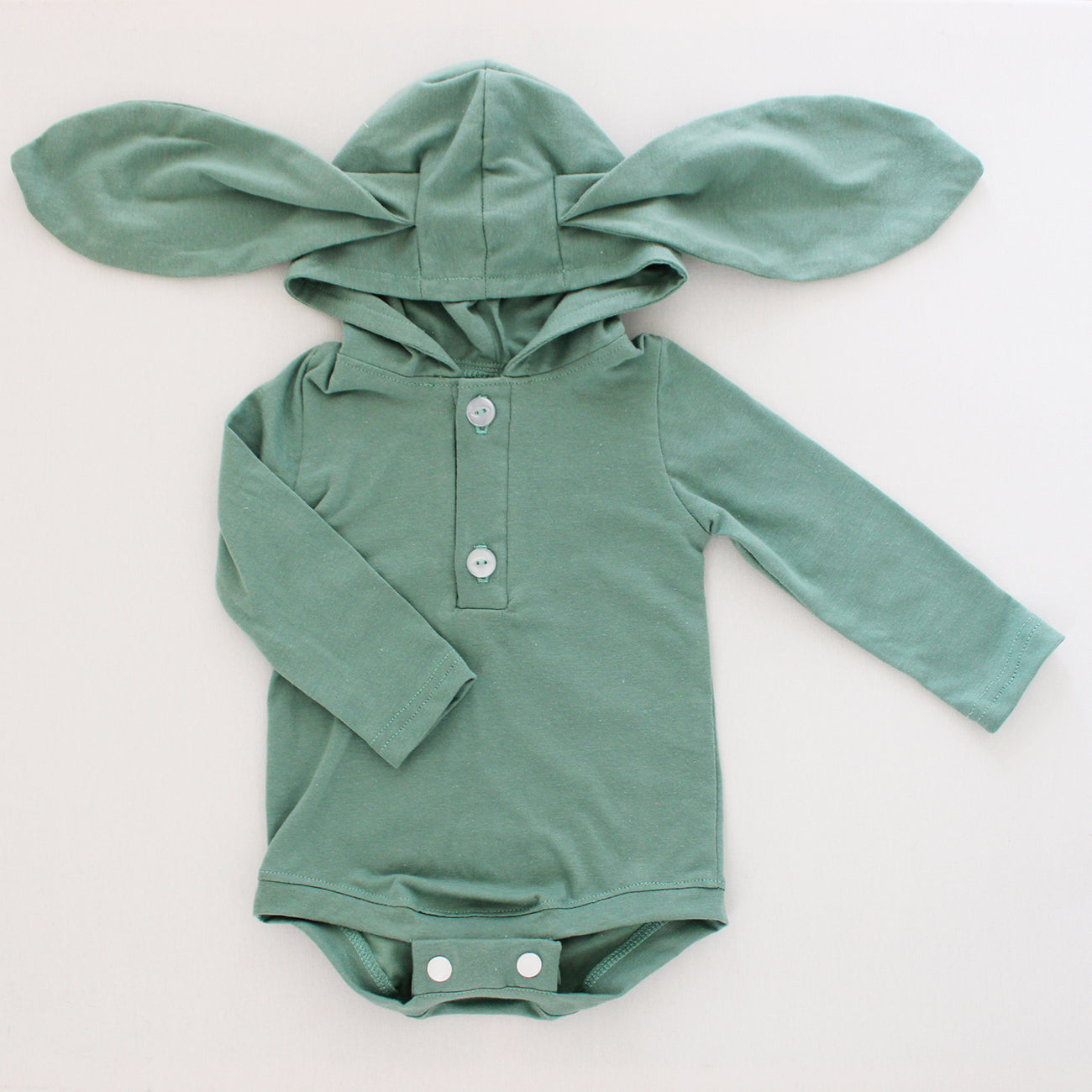 Hooded Bunny Onesie - Long Sleeve - Sage (matching tights sold separately)