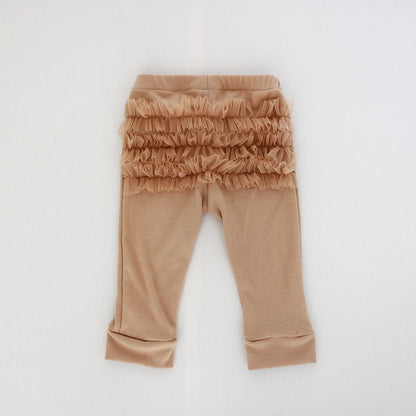 Frilly Bum Tights - Stone (matching onesie/jersey sold separately)