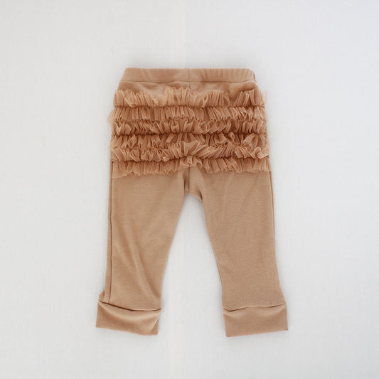 Frilly Bum Tights - Stone (matching onesie/jersey sold separately)