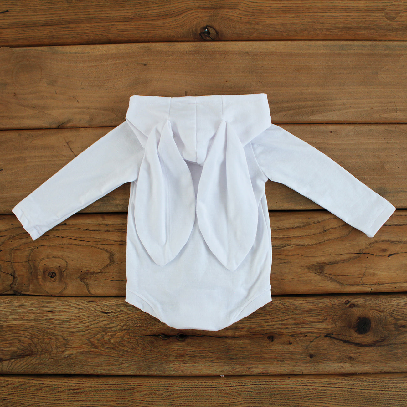 Hooded Bunny Onesie - Long Sleeve - White (matching tights sold separately)