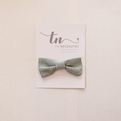 Green Stripes Bow Tie