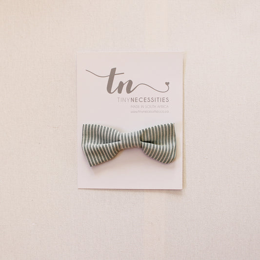 Green Stripes Bow Tie