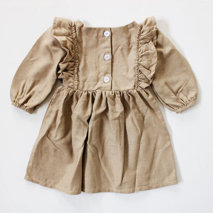 Paisley Long Sleeve Dress - Wheat Harvest (dress or romper option, shoes sold separately)