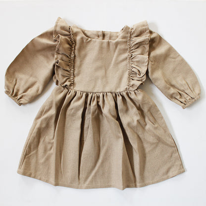 Paisley Long Sleeve Dress - Wheat Harvest (dress or romper option, shoes sold separately)