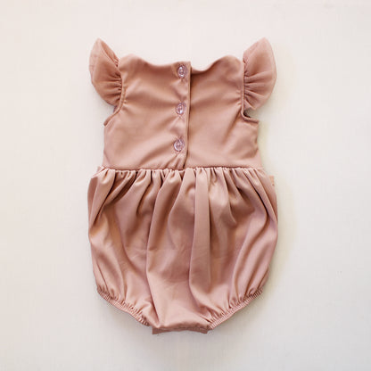 Isabella Dusty Pink Lace Romper + Headband (shoes sold seperately)