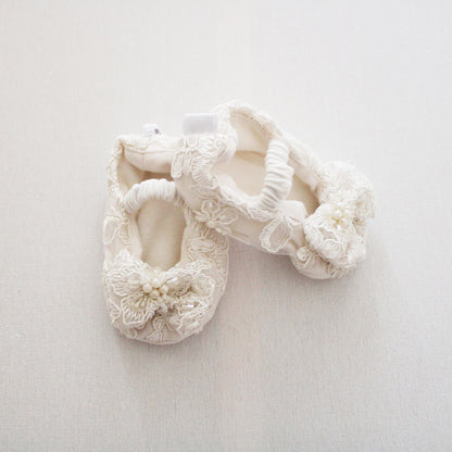 Soft Sole Shoes with bow - Off-white