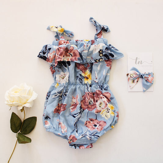 Tie Strap Romper - Blue Ivy