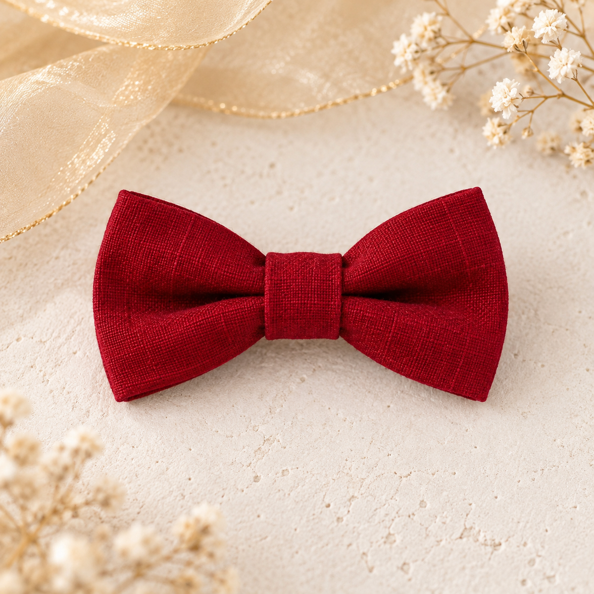 Mistletoe Red Bow Tie