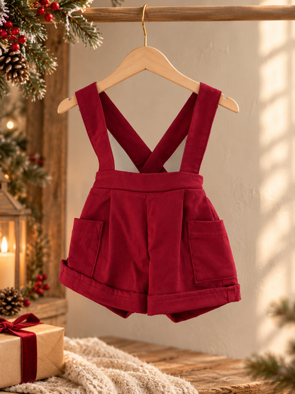 Mistletoe Suspender shorts (accessories + onesie sold separately)