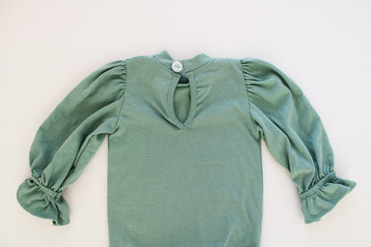 Magnolia Long Sleeve Onesie - Sage