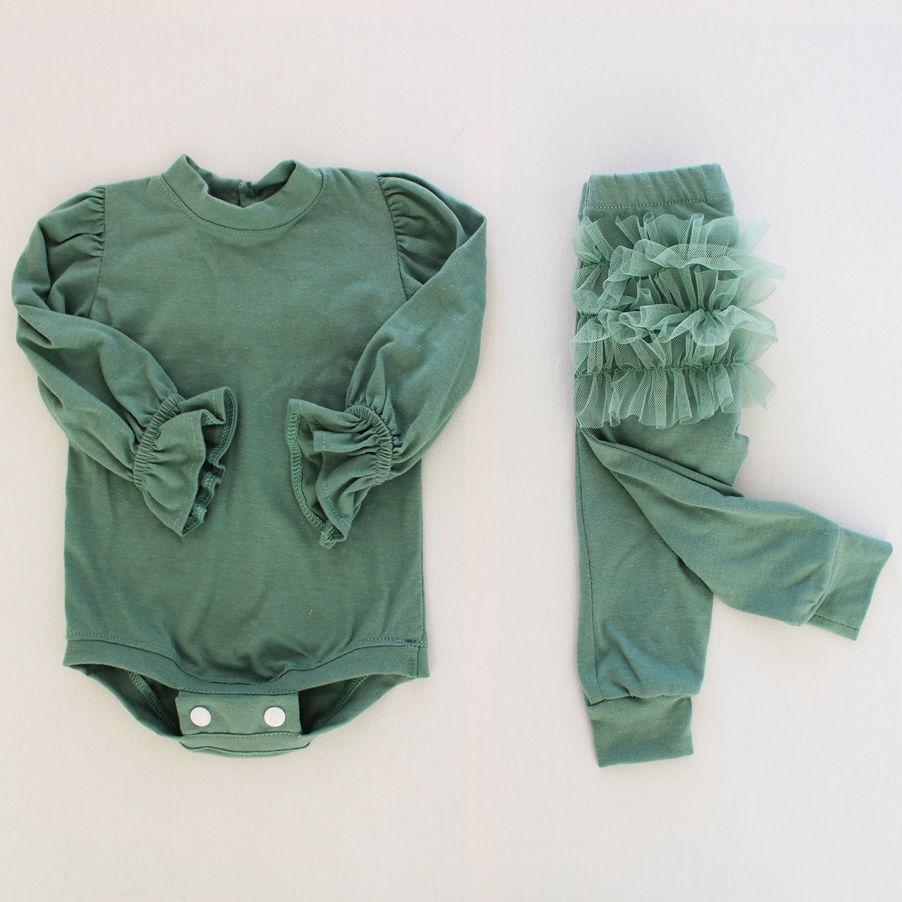 Magnolia Long Sleeve Onesie - Sage