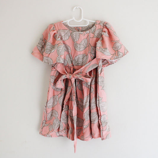 Magnolia Short Sleeve Dress - Coral Green Floral