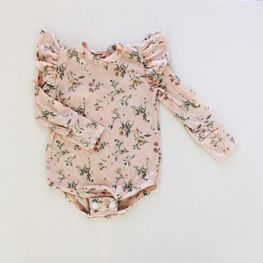 Frilly long sleeve Onesie - Meadow Dreams (matching tights sold separately)