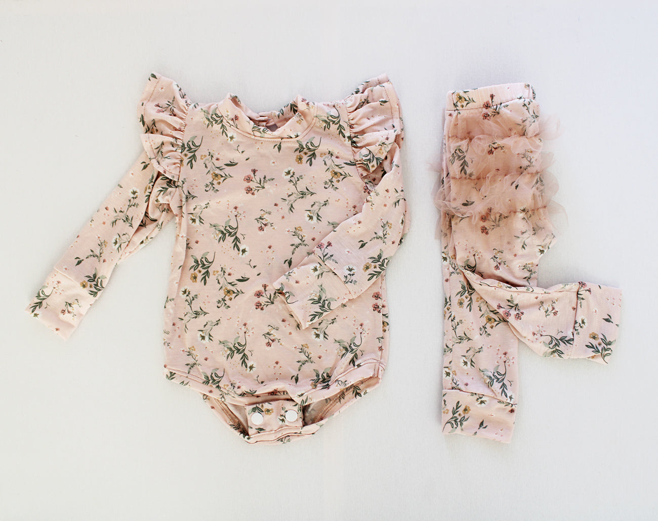 Frilly long sleeve Onesie - Meadow Dreams (matching tights sold separately)