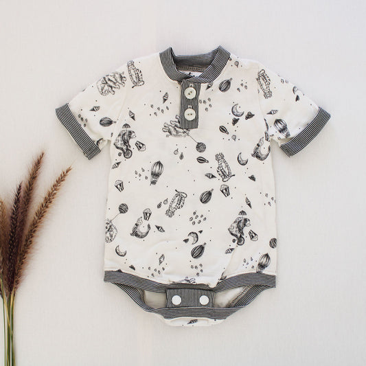 Monochrome Circus Short sleeve Onesie
