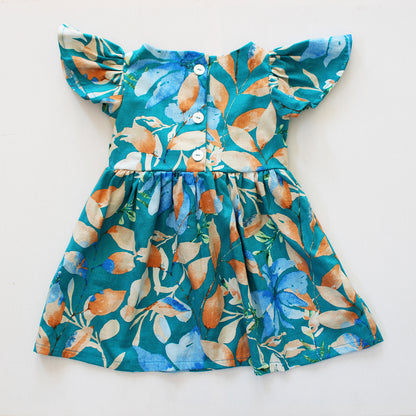 Magnolia Frilly Sleeve Dress - Ocean Reef