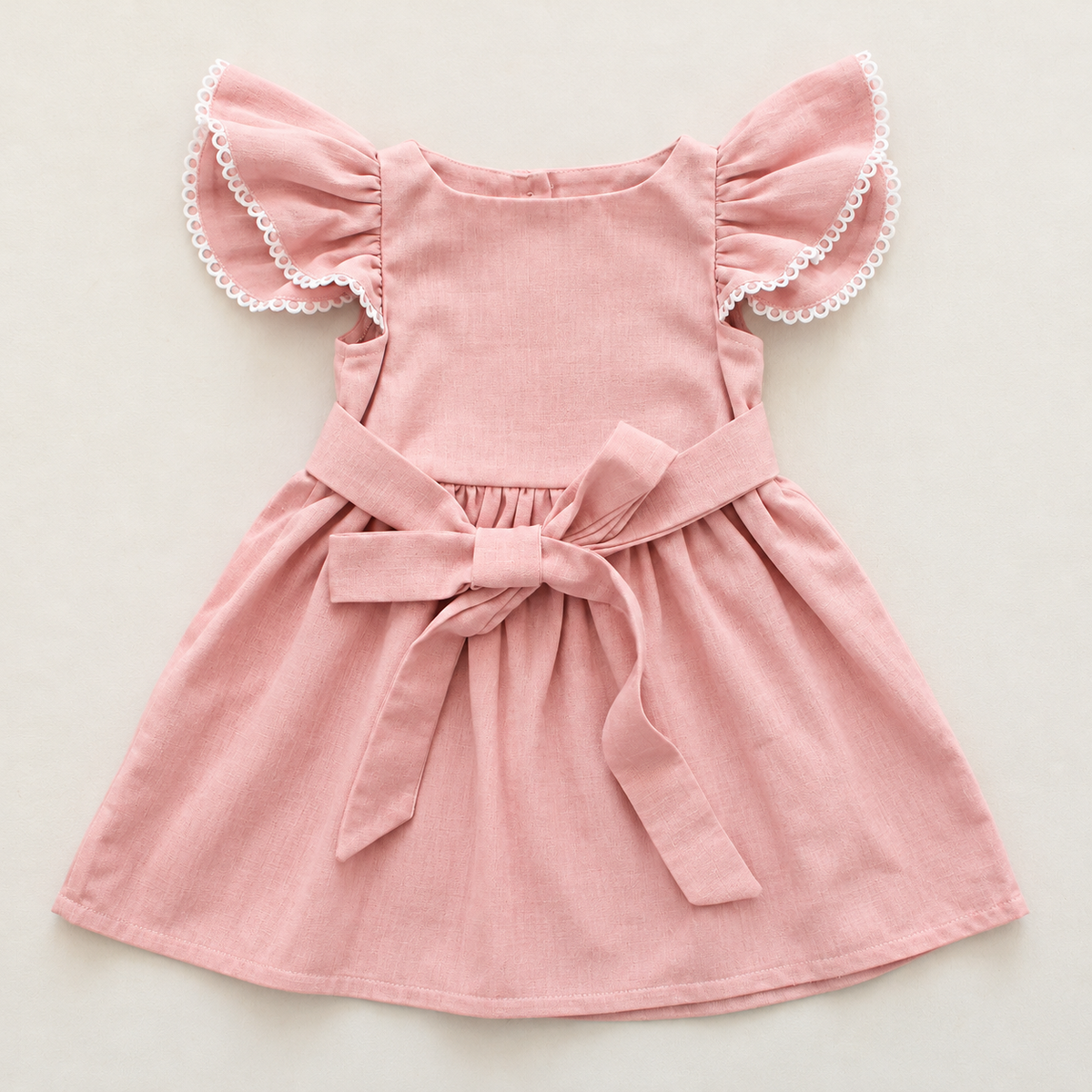 Magnolia Frilly Sleeve Dress - Pink Pearl