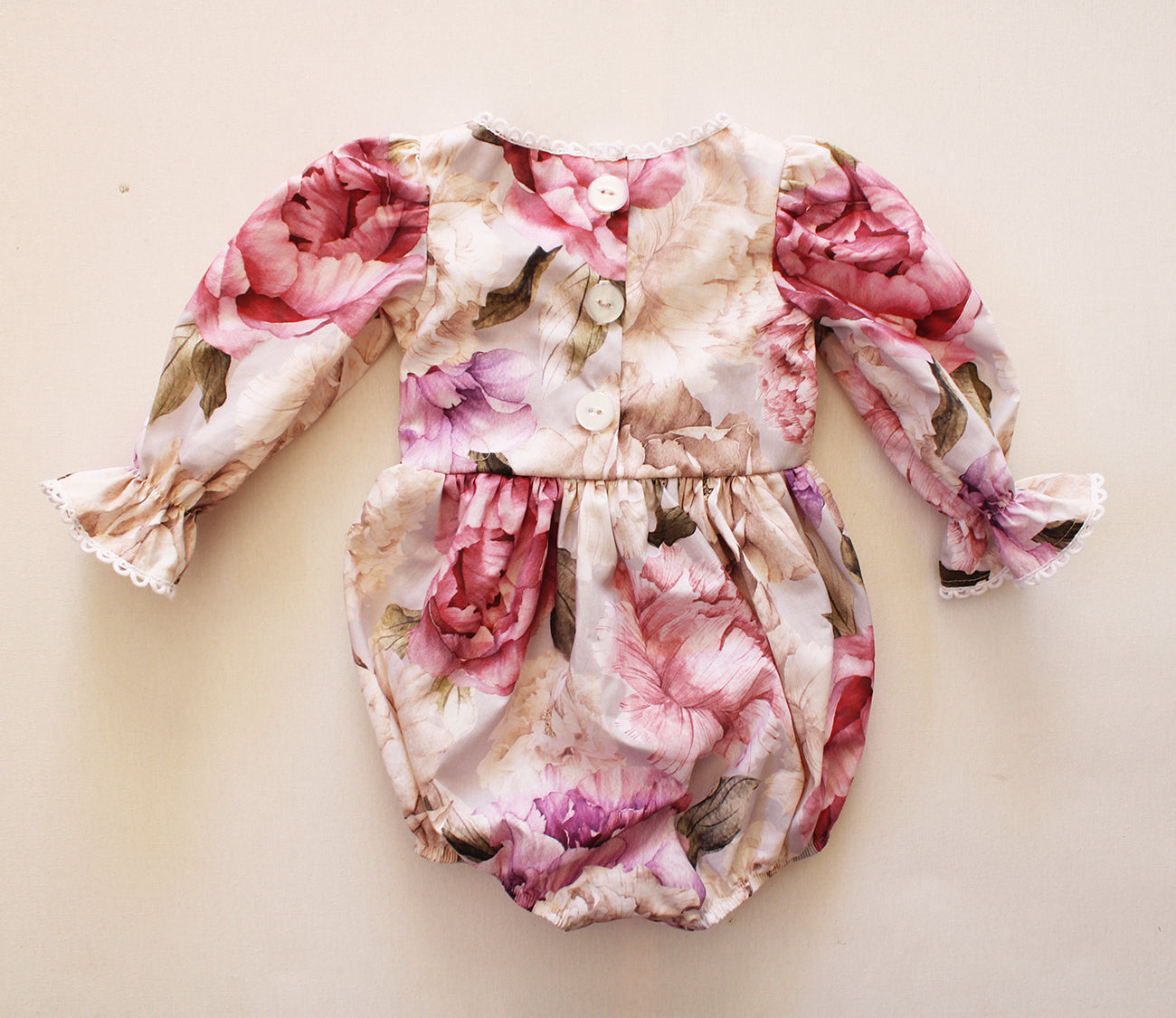 Peonies long sleeve Romper