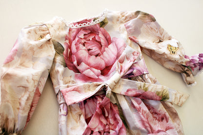 Peonies long sleeve Romper
