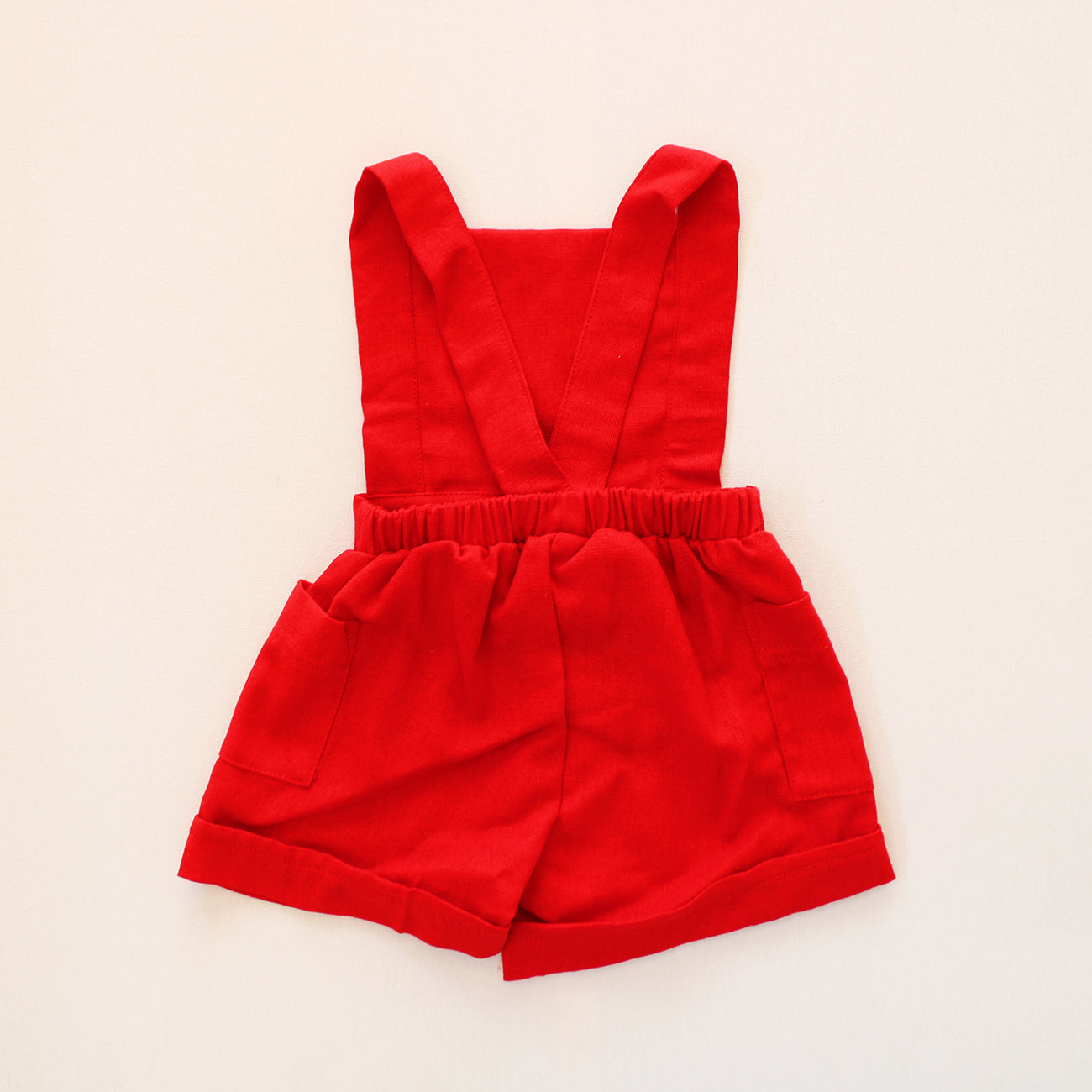 Forget me not Red Dungaree (collared onesie + bow tie sold separately)