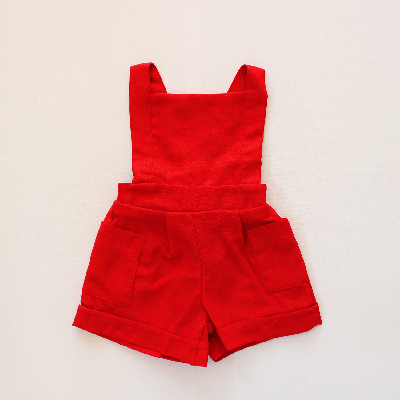Forget me not Red Dungaree (collared onesie + bow tie sold separately)