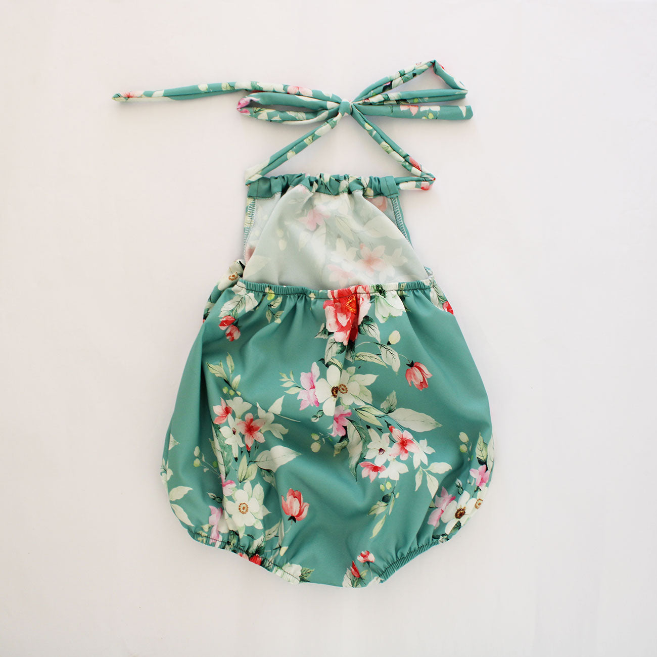 Halterneck Romper - Sage Floral (headband sold separately)