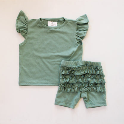 Frilly Bum Ski Pants - Sage (top sold separately)