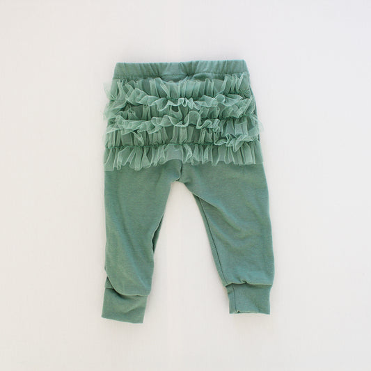 Frilly Bum Tights - Sage (matching onesie/jersey sold separately)