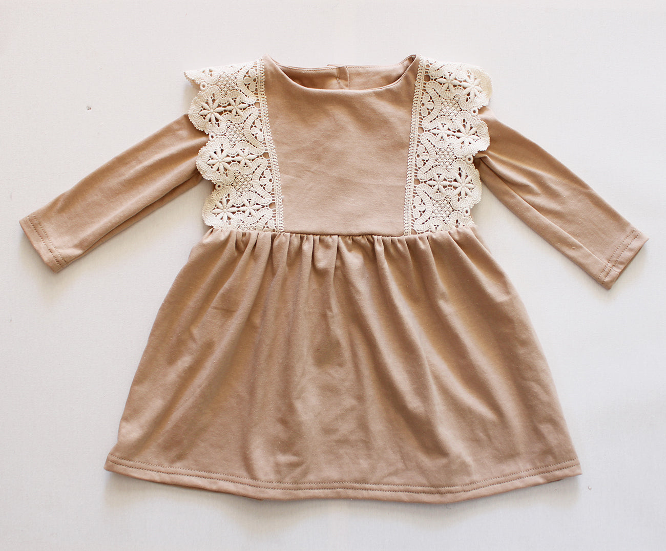 Sofia Lace Long Sleeve Dress - Stone (accessories sold separately)