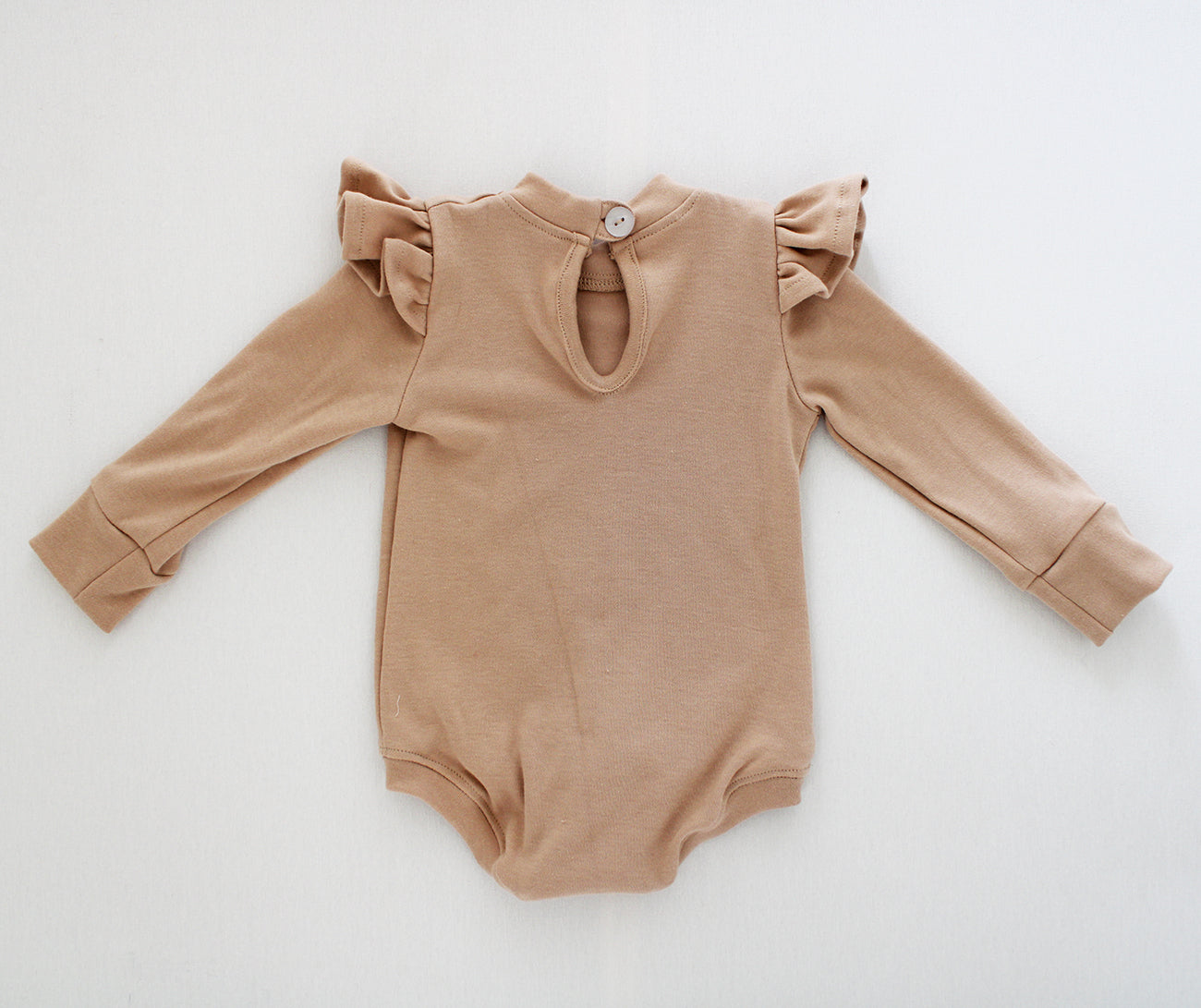 Frilly long sleeve Onesie - Stone