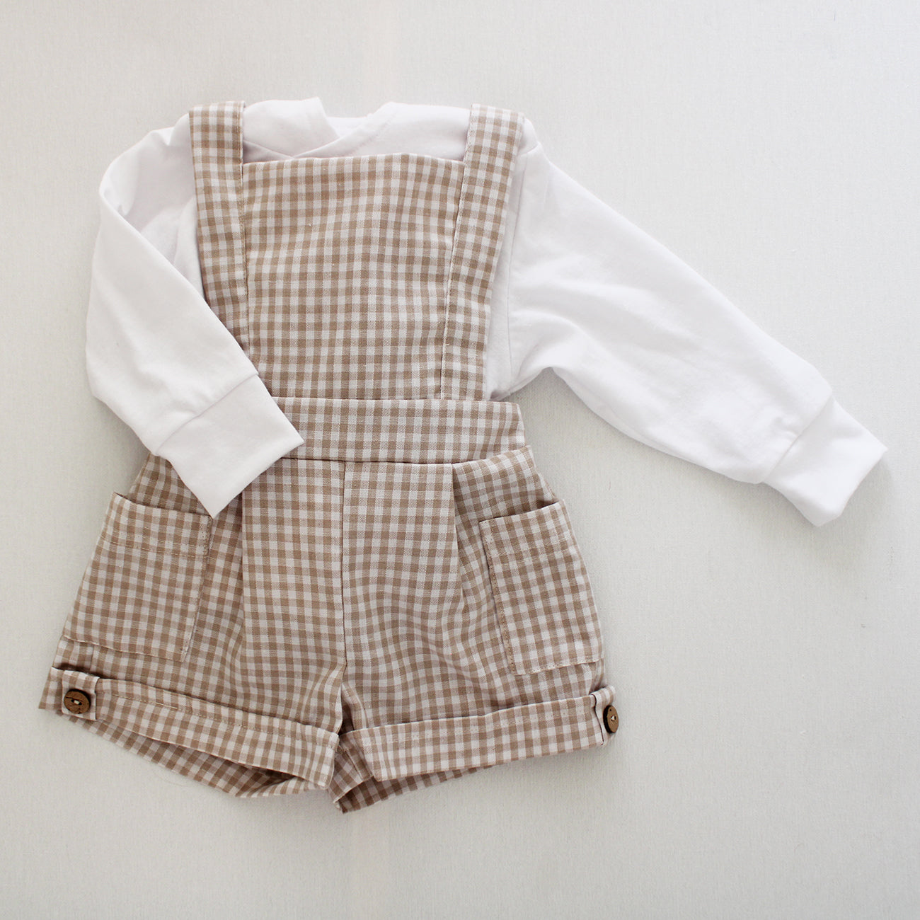 Gingham Stone/White Dungaree