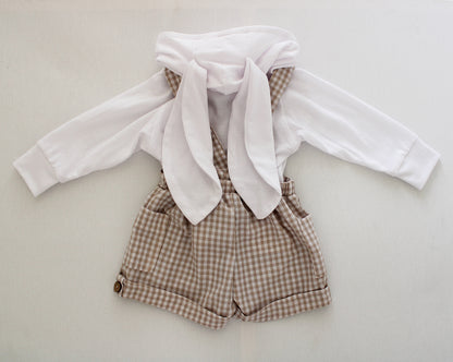 Gingham Stone/White Dungaree