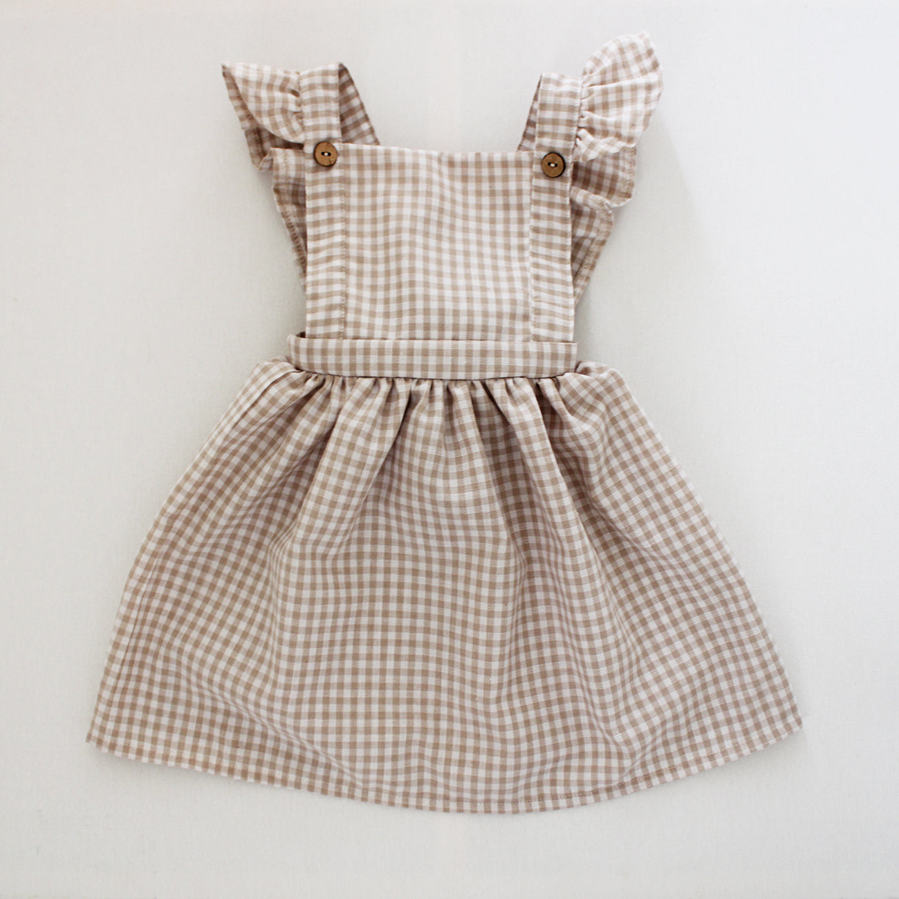 Gingham Stone/White Frilly Dress