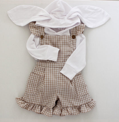 Hooded Bunny Onesie - Long Sleeve - White (matching tights sold separately)