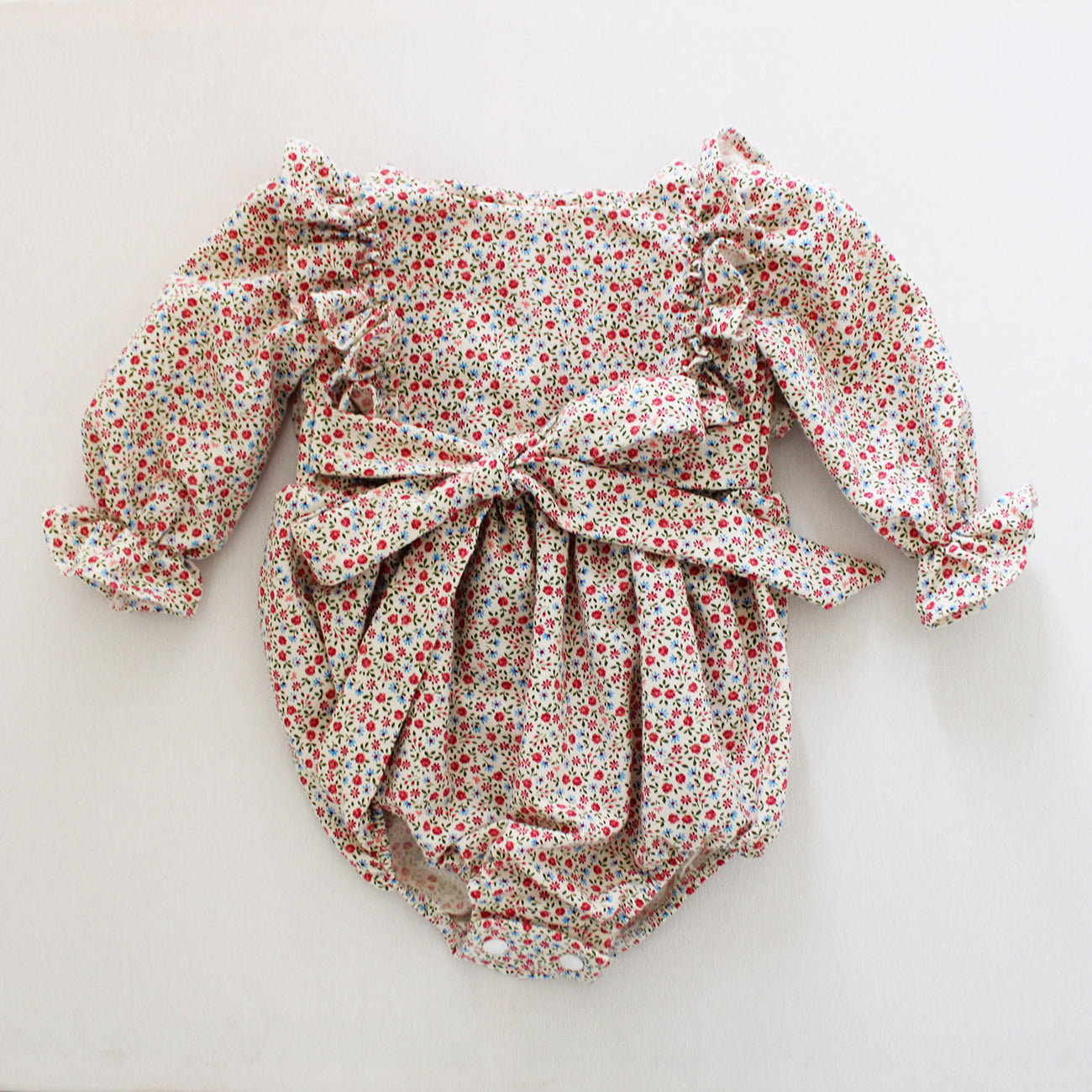 Strawberries and Cream long sleeve Romper (accessories sold separately)