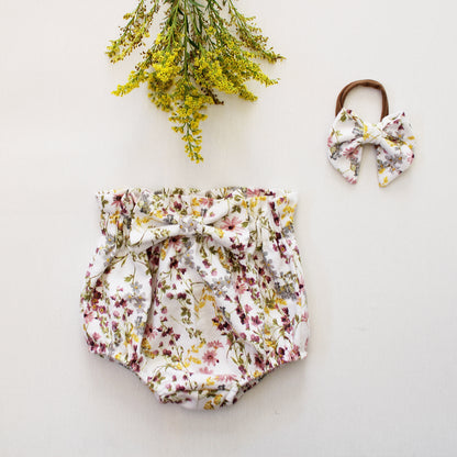 The Amber Wildflower Bloomer with Bow (onesie + accessories sold separately)