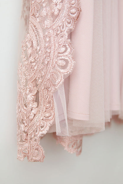 Xanette Dusty Pink Lace Christening Dress (only on pre order)