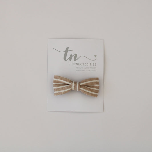 Khaki Stripes Bow Tie
