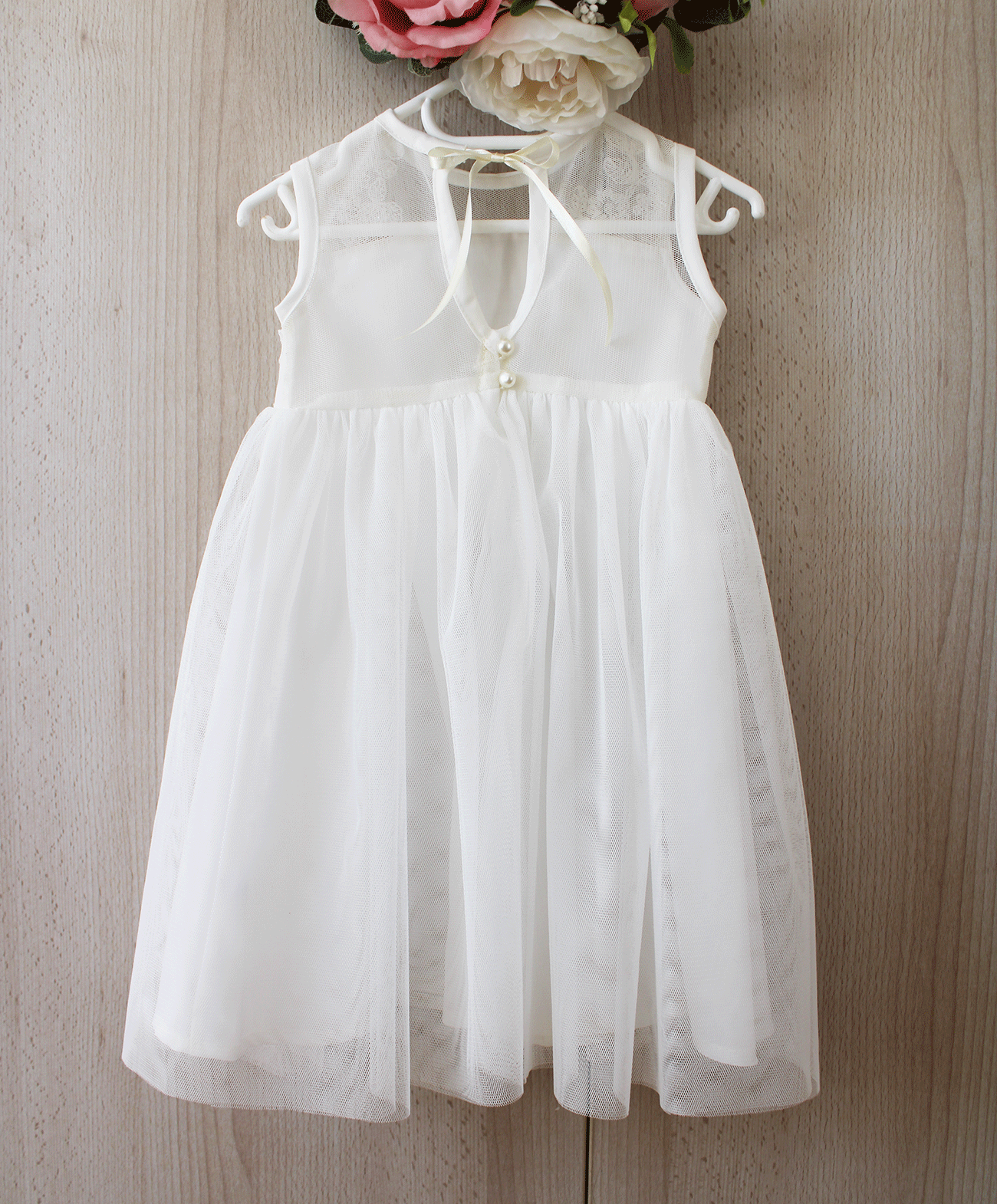 Charlotte Christening Dress - Off white (headband included) 10 working days lead time