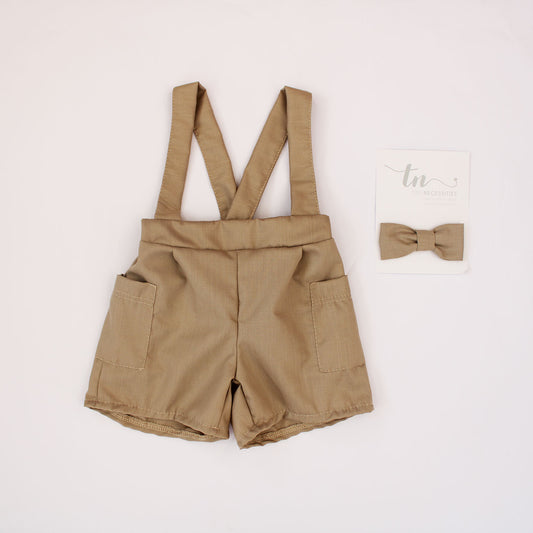 Harvey Khaki Suspender shorts (bow tie sold separately)